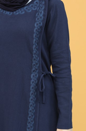 Navy Blue Hijab Dress 0004-06