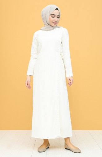 Cream Hijab Dress 0004-07