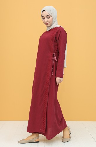 Claret Red Hijab Dress 0004-08
