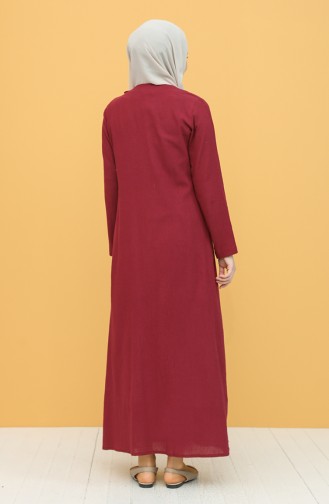 Claret red İslamitische Jurk 0004-08