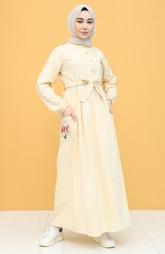 Gelb Hijab Kleider 21Y8261-05