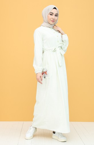 Lemon Yellow Hijab Dress 21Y8261-07