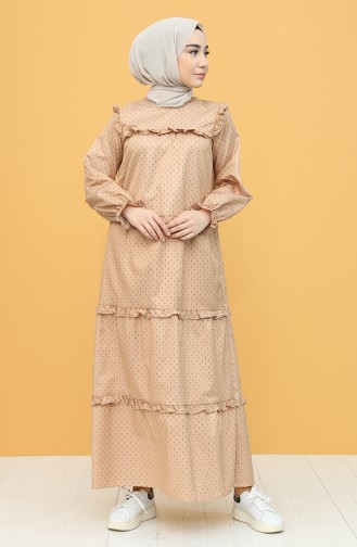 Camel Hijab Dress 21Y8306A-01
