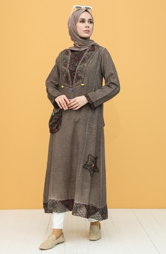 Şile Bezi Uzun Tunik 92204-05 Koyu Vizon