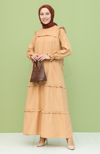 Camel Hijab Dress 21Y8306-06