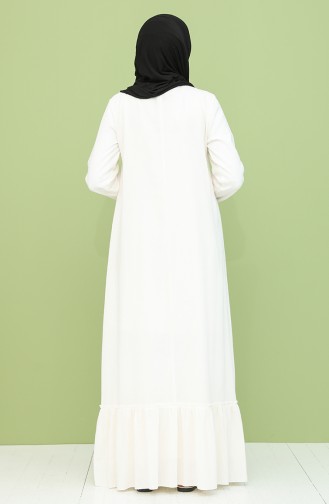 Ecru Hijab Dress 22213-04