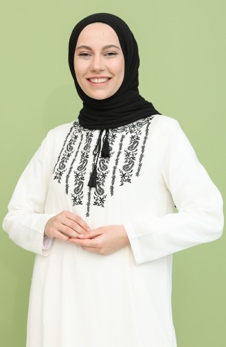 Ecru Hijab Dress 22213-04