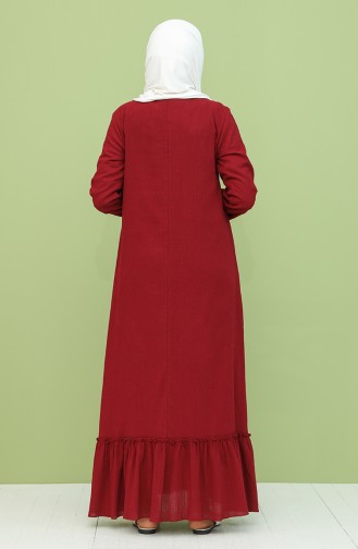 Claret Red Hijab Dress 22213-05