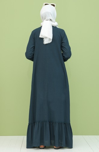 Petrol Hijab Dress 22213-08