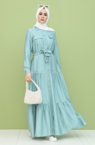 Robe Hijab Bleu menthe 8301-03