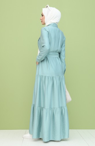 Minzenblau Hijab Kleider 8301-03