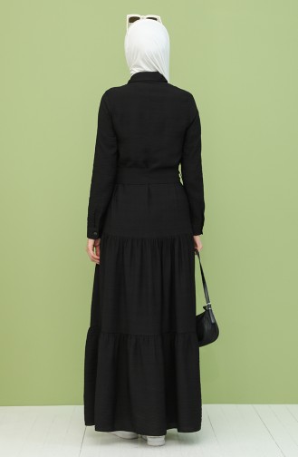 Black Hijab Dress 8301-04