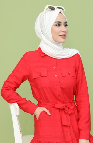 Coral Hijab Dress 8301-05