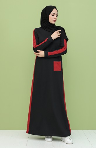 Claret red İslamitische Jurk 3262-01