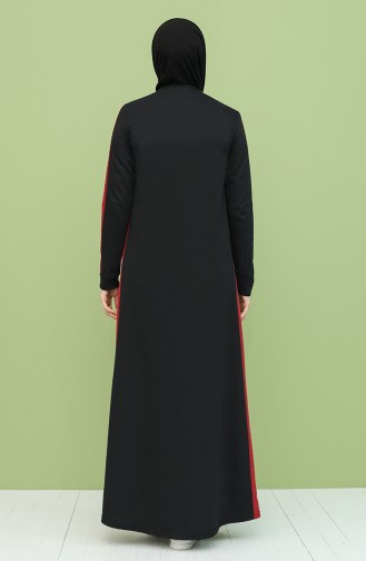 Weinrot Hijab Kleider 3262-01