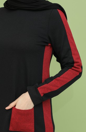 Claret red İslamitische Jurk 3262-01