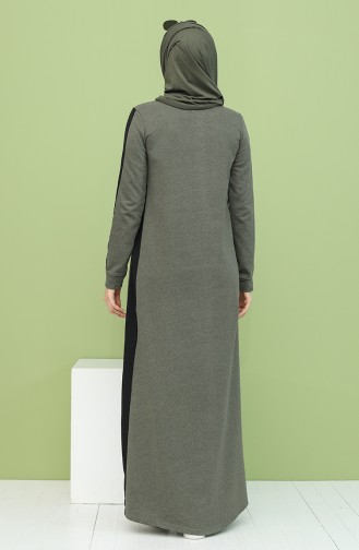 Khaki Hijab Kleider 3262-02