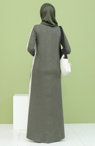 Khaki Hijab Dress 3262-06