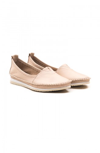 Beige Woman Flat Shoe 04