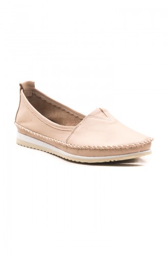 Beige Woman Flat Shoe 04