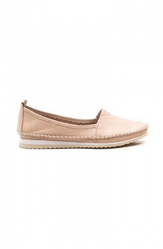 Beige Woman Flat Shoe 04