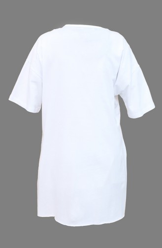 Baskılı Tshirt 4002-03 Beyaz