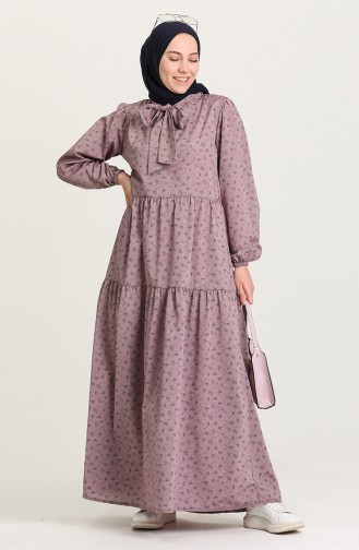 Plum Hijab Dress 1447-02