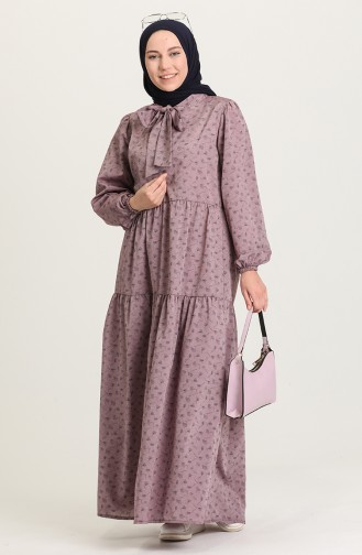 Plum Hijab Dress 1447-02