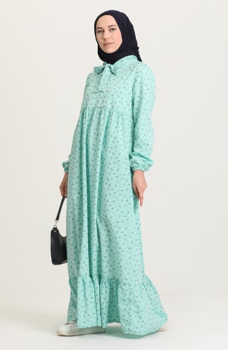 Sea Green Hijab Dress 1447-08