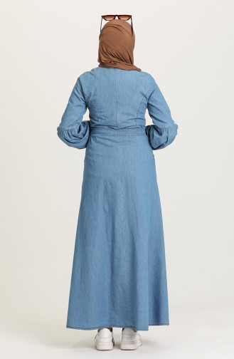 Robe Hijab Bleu Jean 6195-02