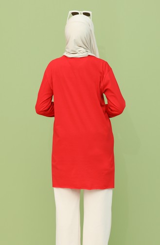 Baskılı Tunik 55406B-01 Kırmızı