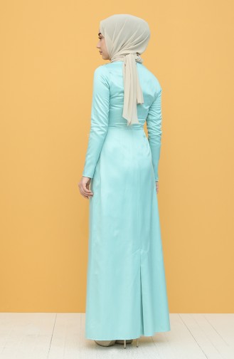 Green Hijab Evening Dress 7282-02