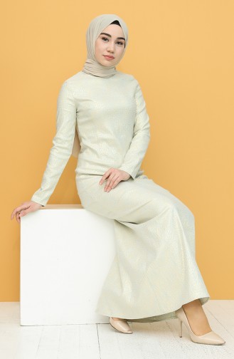 Beige Hijab Dress 7300-01