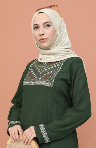 Khaki Hijab Kleider 5353-02