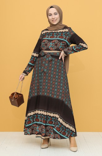 Brown Hijab Dress 20Y3034303-01