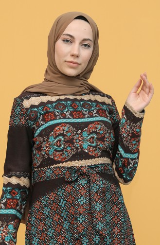 Brown Hijab Dress 20Y3034303-01