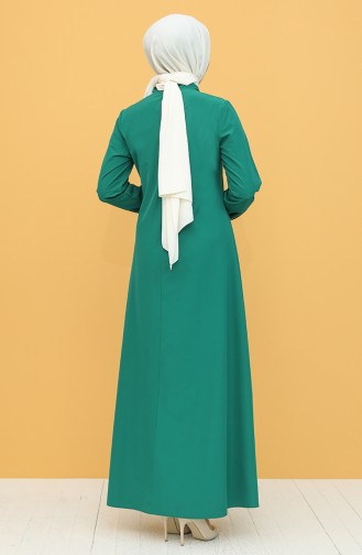 Emerald Green Hijab Dress 2537-02