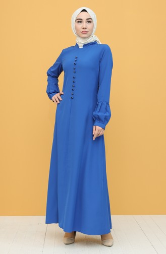 Saks-Blau Hijab Kleider 2537-04