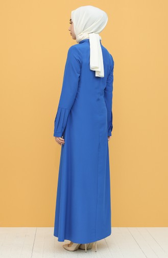 Saks-Blau Hijab Kleider 2537-04