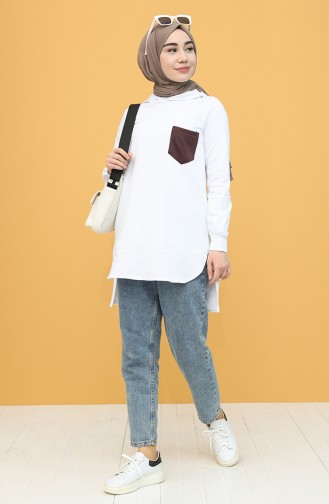 Sweatshirt Blanc 1568-04