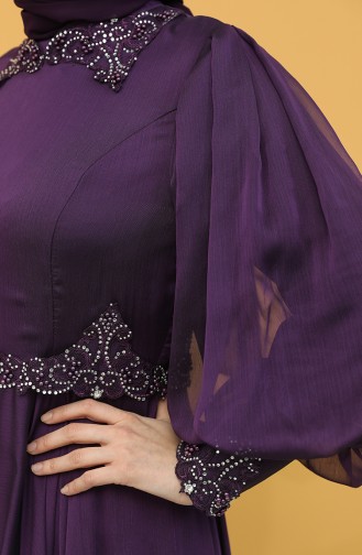 Purple Hijab Evening Dress 52779-04