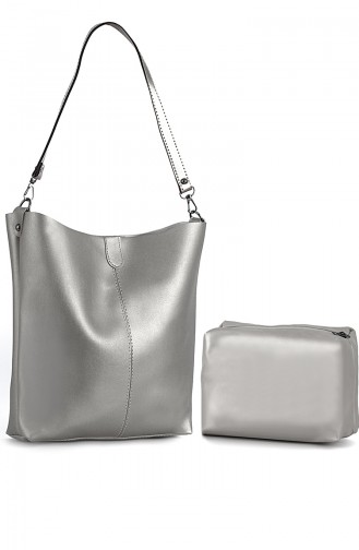 Silver Gray Shoulder Bag 7002GU