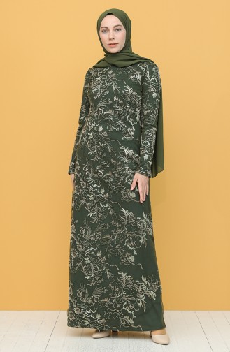 Emerald Green Hijab Dress 7283-02