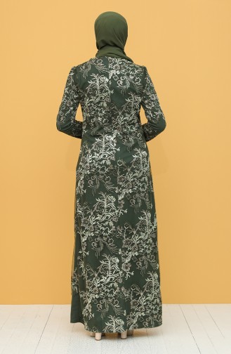 Smaragdgrün Hijab Kleider 7283-02