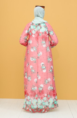 Coral Hijab Dress 7290-03