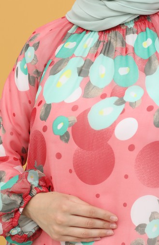 Coral Hijab Dress 7290-03