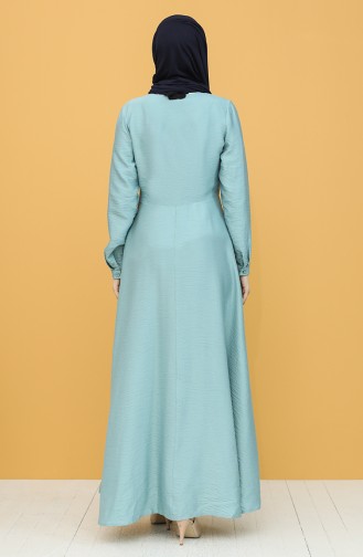 Robe Hijab Bleu menthe 8300-01