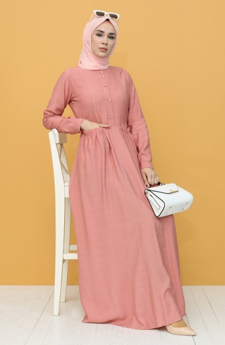 فستان زهري باهت 8300-03
