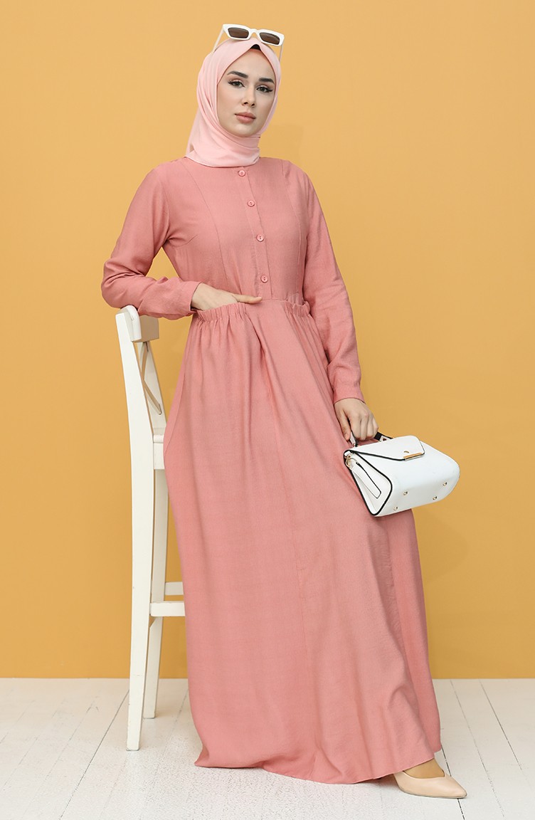 dusty pink hijab dress