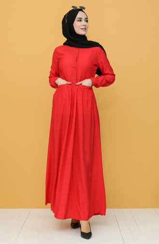 Coral Hijab Dress 8300-05